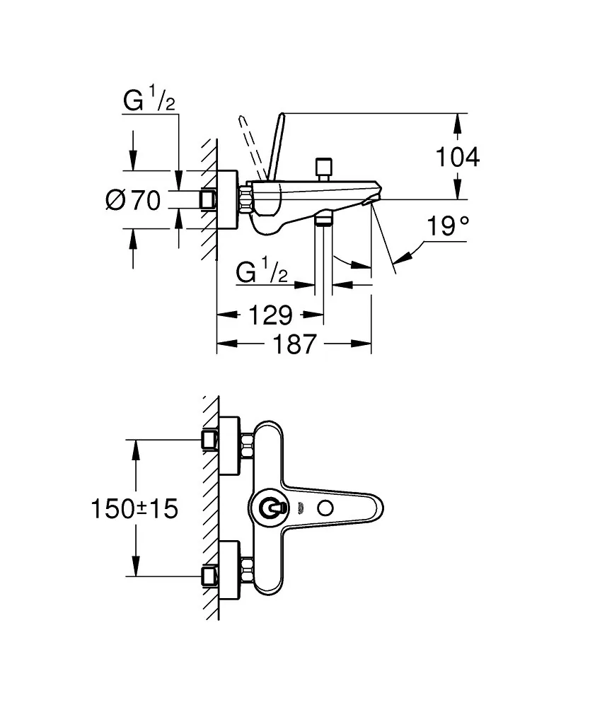 Grohe Eurodisc Joy Za Kadu Hrom 23431000