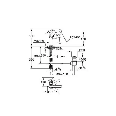 Grohe Essence Za Umivaonik M Hard Graphite 23462A01