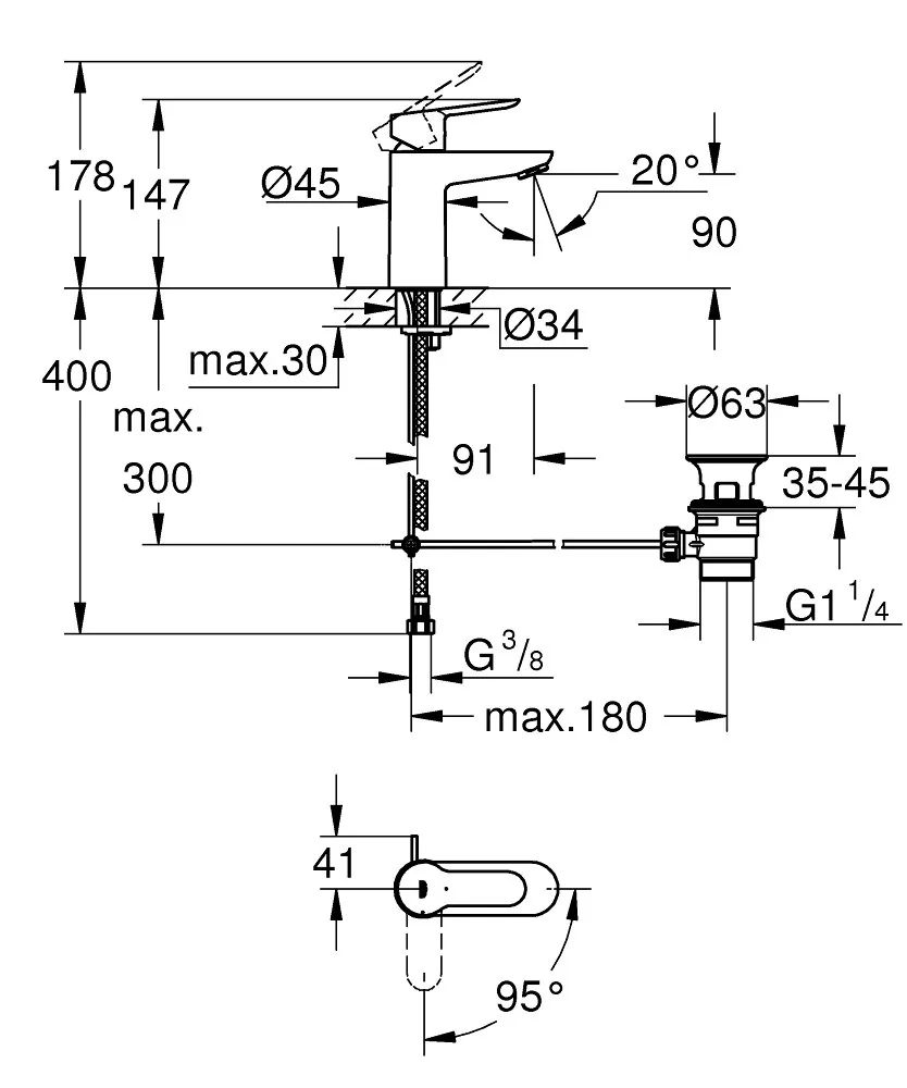 Grohe Bauedge Slavina Za Umivaonik M Veličina 23559000