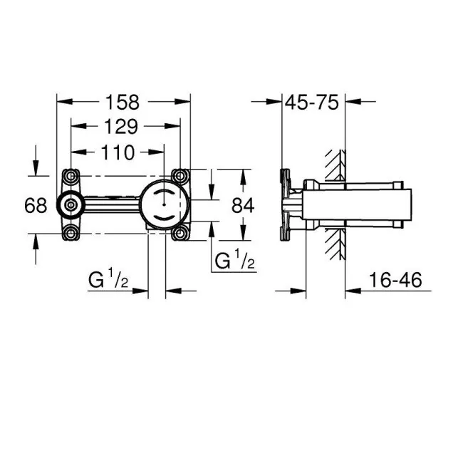 Grohe UniverzALno Ugradno Telo Za Uzidnu Slavinu Za Umivaonik 23571000