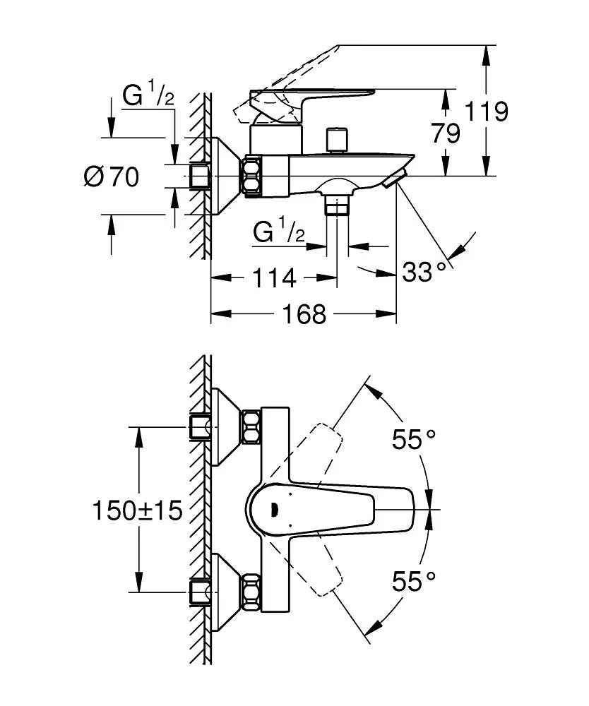 Grohe Bauedge Slavina Za Kadu 23604001