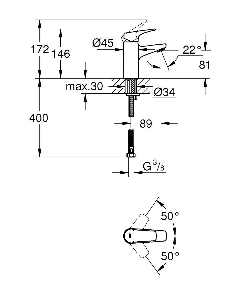 Grohe Bauflow Za Umivaonik S-Bez Podsklopa 23752000