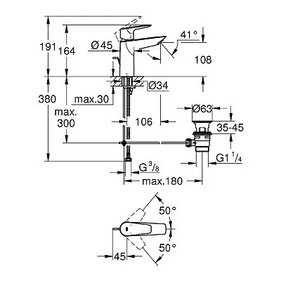 Grohe Bauedge Slavina Za Umivaonik 5.7L 23758001