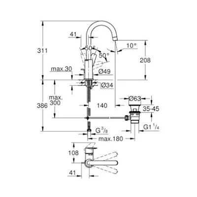 Grohe Bauedge Za Umivaonik L 237600001