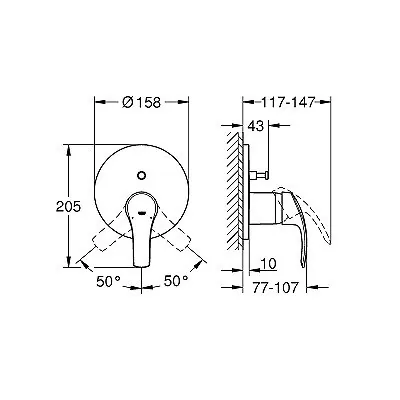 Grohe Eurosmart 2015 Mešač Sa Prebacivačem 24043002