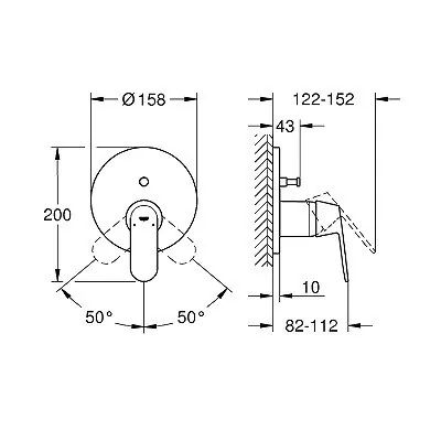 Grohe Eurosmart Cosmopolitan Mešač Sa Prebacivačem 24045000