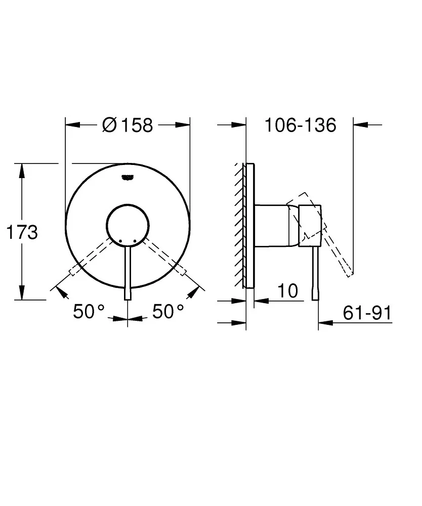 Grohe Essence Mešač Bez Prebacivača Brushed Hard Graphite 24057AL1