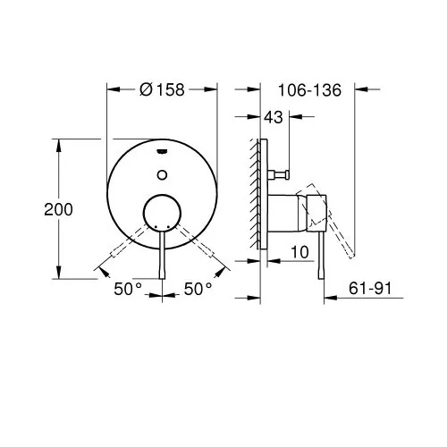 Grohe Essence Mešač Bez Prebacivača Cool Sunrise 24057GL1