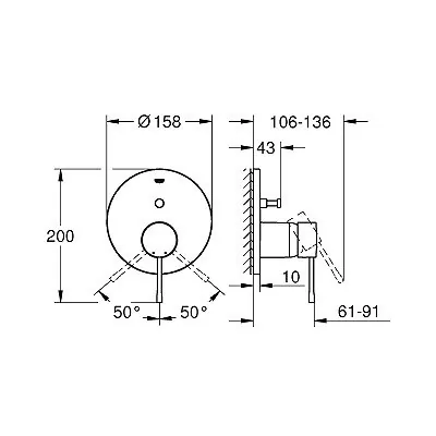 Grohe Essence Mešač Sa Prebacivačem Hard Graphite 24058A01