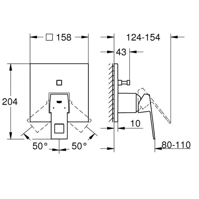 Grohe Eurocube Mešač Sa Prebacivačem 24062000