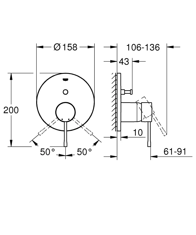 Grohe Essence Mešač Sa Prebacivačem Hard Graphite 24167A01