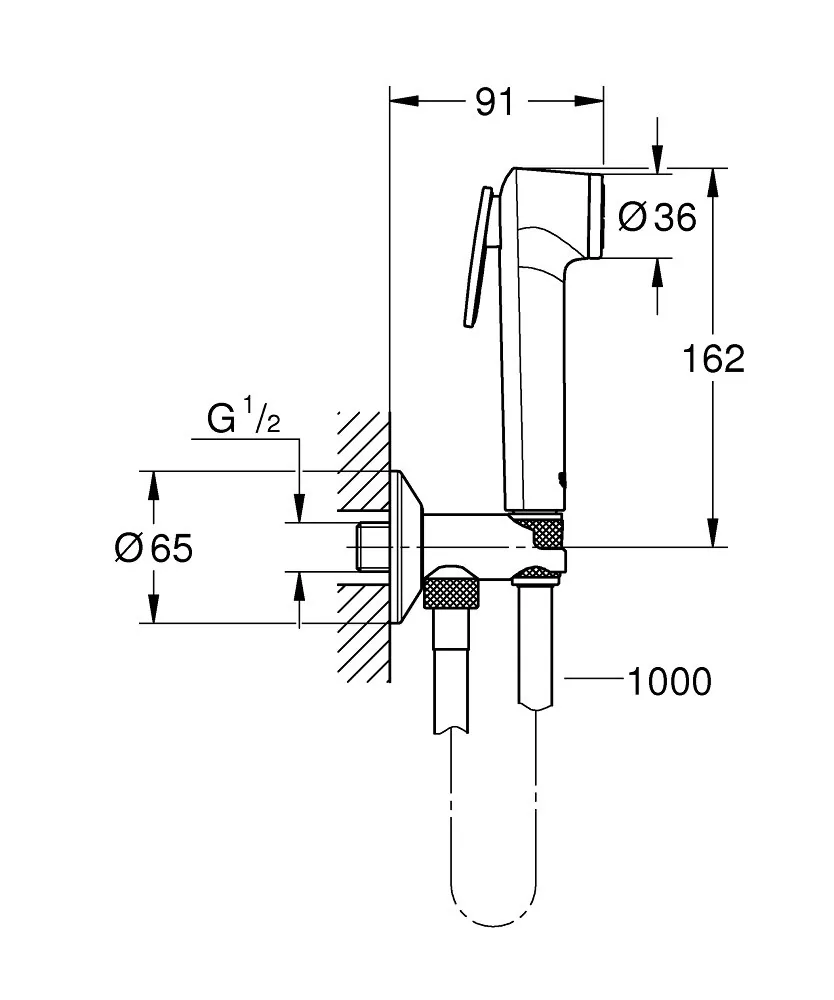 Grohe Tempesta-f higijenski tuš set sa priključkom držačem crevom i ručicom 26358000