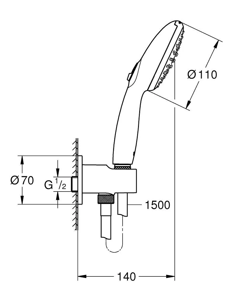 Grohe Tempesta 110 tuš ručica set sa priključkom držačem i crevom 2 mlaza 26406003