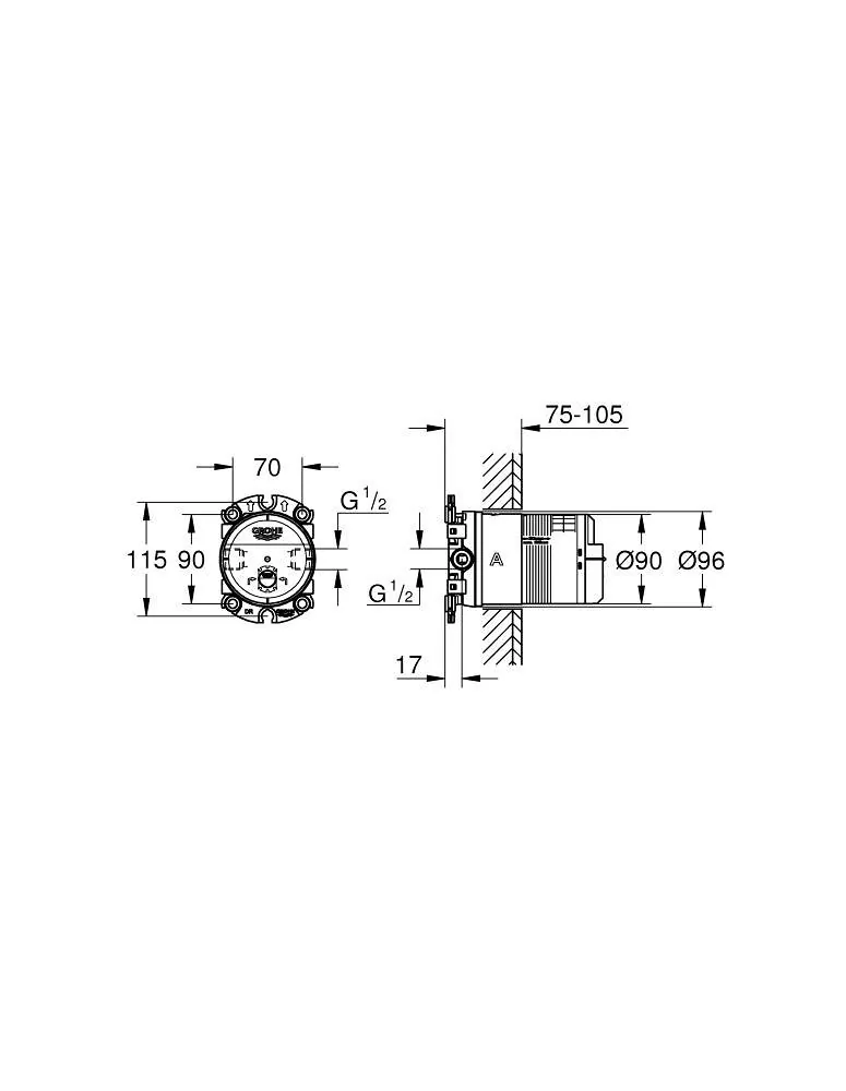 Grohe Smartactive ugradno telo ruže tuša 26483000