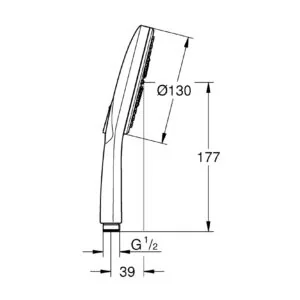 Grohe tuš ručica Smartactive Cube 130 3 mlaza  hard graphite 26582a00