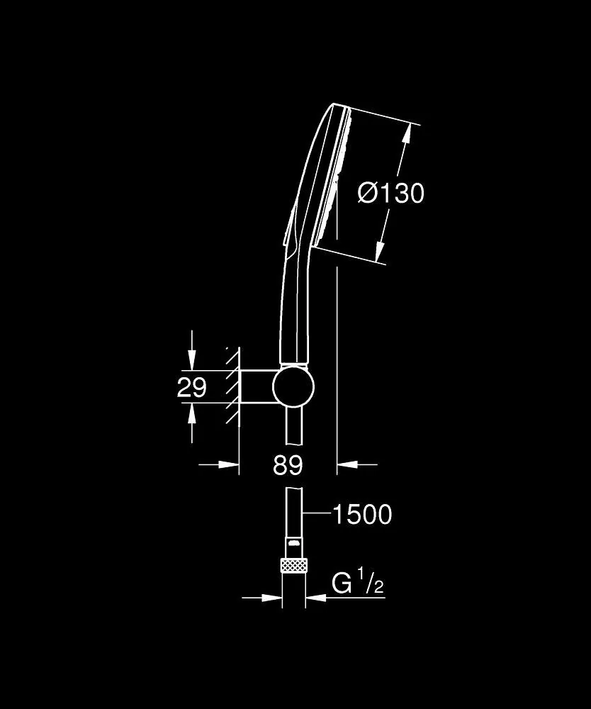 Grohe Rainshower Smartactive 130 set ručica crevo i držač tuša 26580000