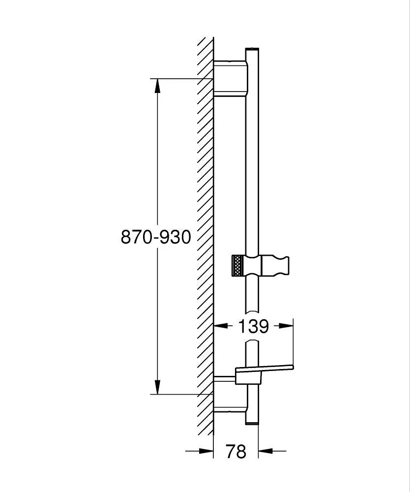 Grohe Rainshower Smartactive klizna šipka, cool sunrise 26603gl0, 90 cm