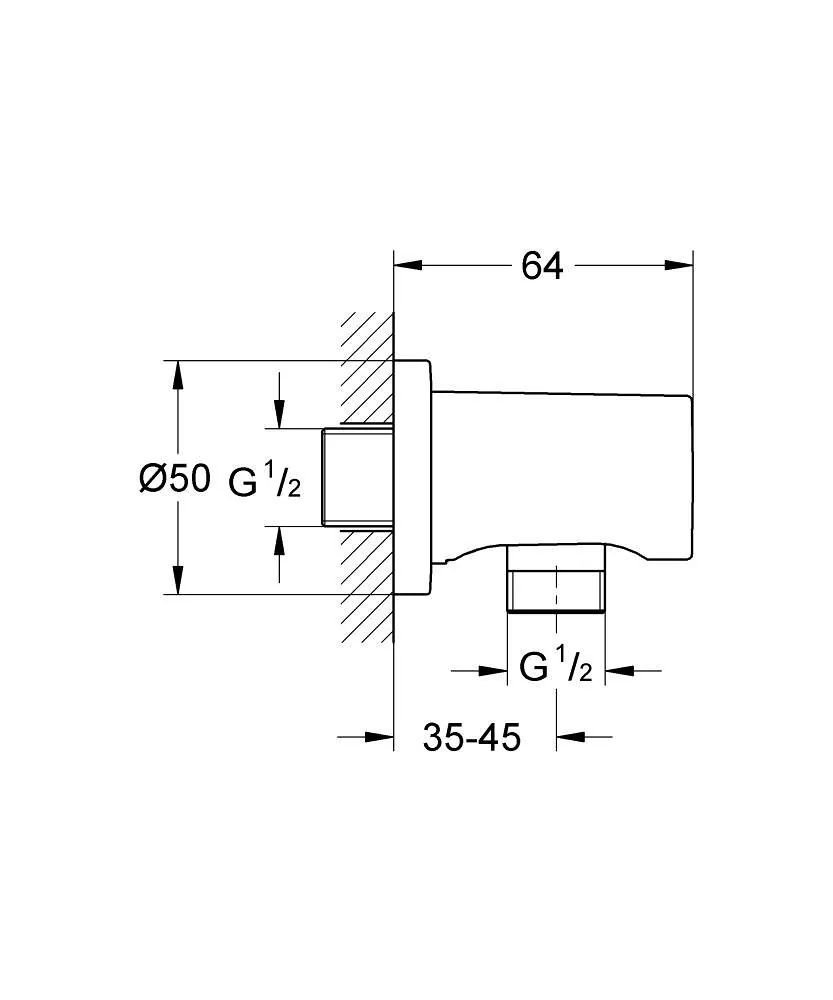 Grohe zidni priključak za tuš crevo 27057DA0, warm sunset