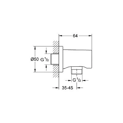 Grohe zidni priključak za tuš crevo  brushed cool sunrise 27057gno