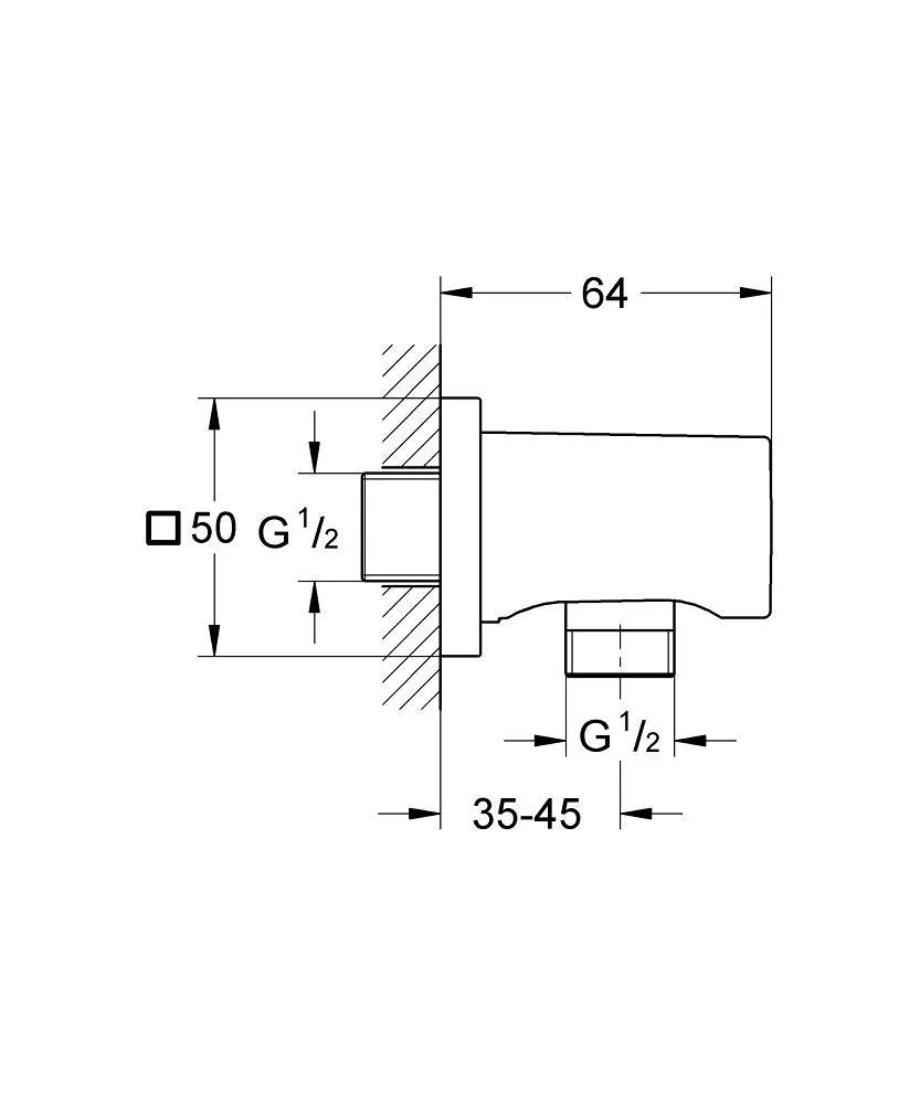Grohe Rainshower priključak za tuš cetvrtasti brushed warm sunset 27076dl0