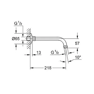 Grohe Relexa držač ruže tuša od 218 mm 27406000