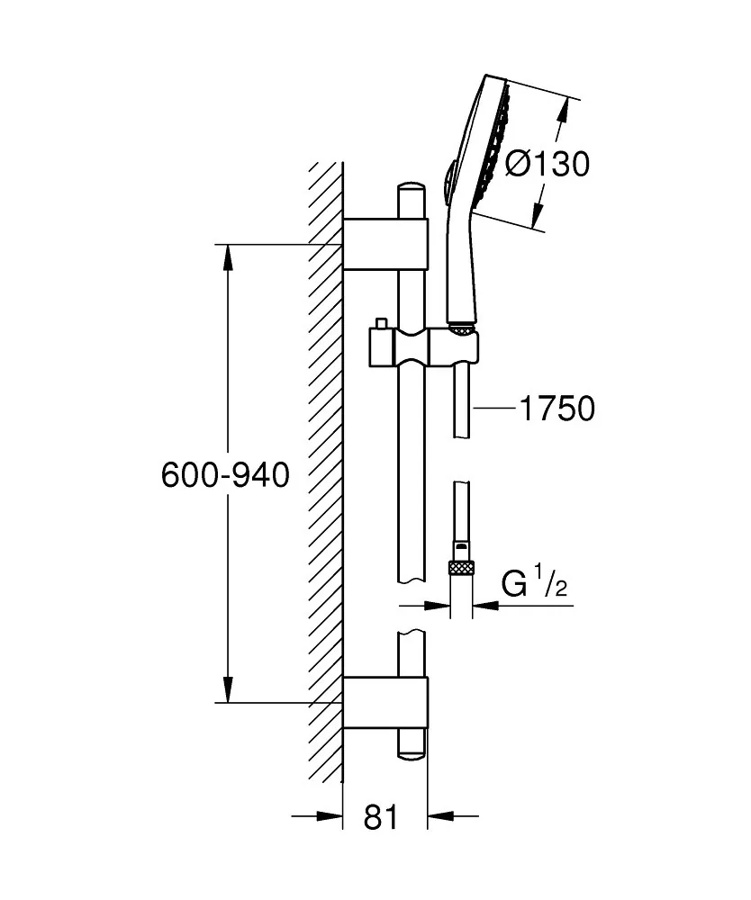 Grohe power&amp;soul Cosmopolitan 130 tuš šipka 27734000