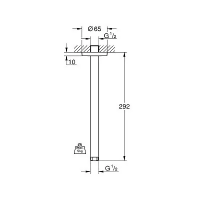 Grohe držač ruže tuša iz plafona od 292mm