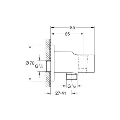 Grohe Tempesta priključno koleno za tuš crevo sa držačem matt black 286282431