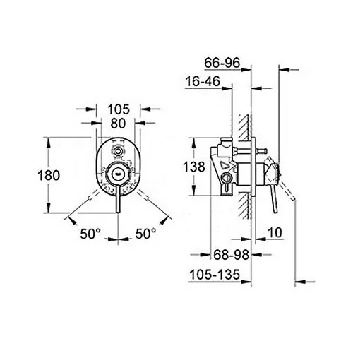 Grohe Bauclassic Mešač Sa Prebacivačem I Ugradnim Delom 29047000
