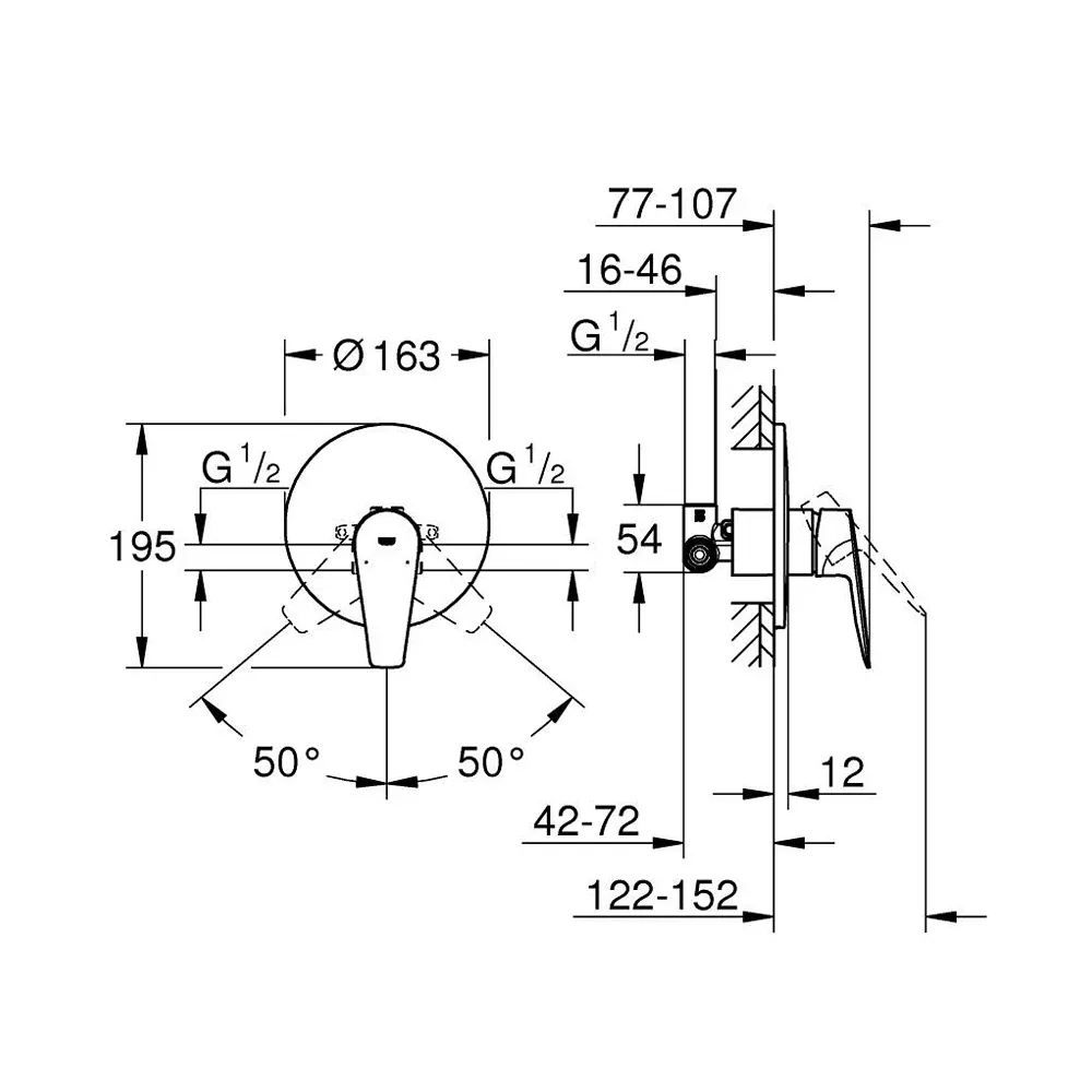 Grohe Bauedge Mešač Bez Prebacivača I Sa Ugradnim Delom 29078001