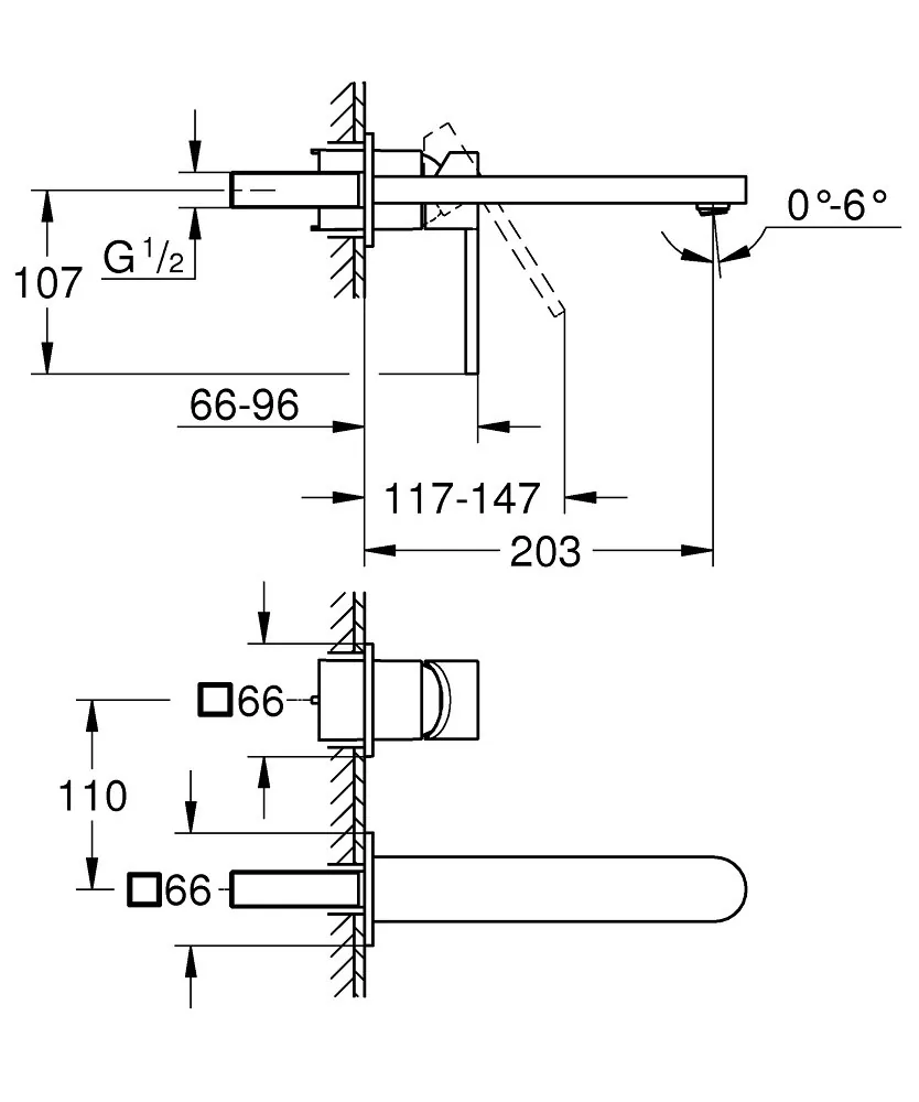 Grohe Slavina Za Umivaonik Iz Zida Grohe Plus 29306003