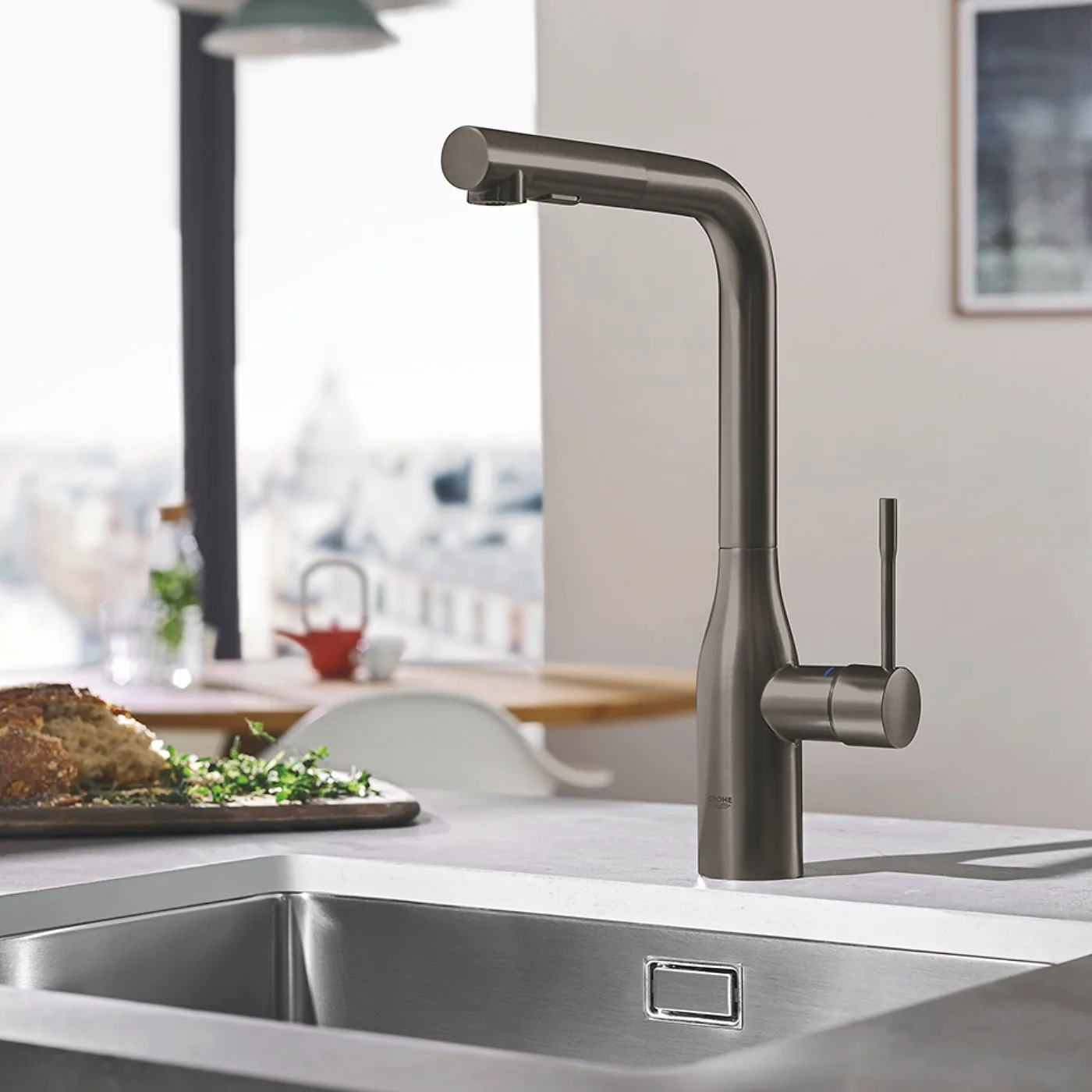 Grohe Essence slavina za sudoperu sa izvlačnim tušem Brushed Hard Graphite 30270AL0