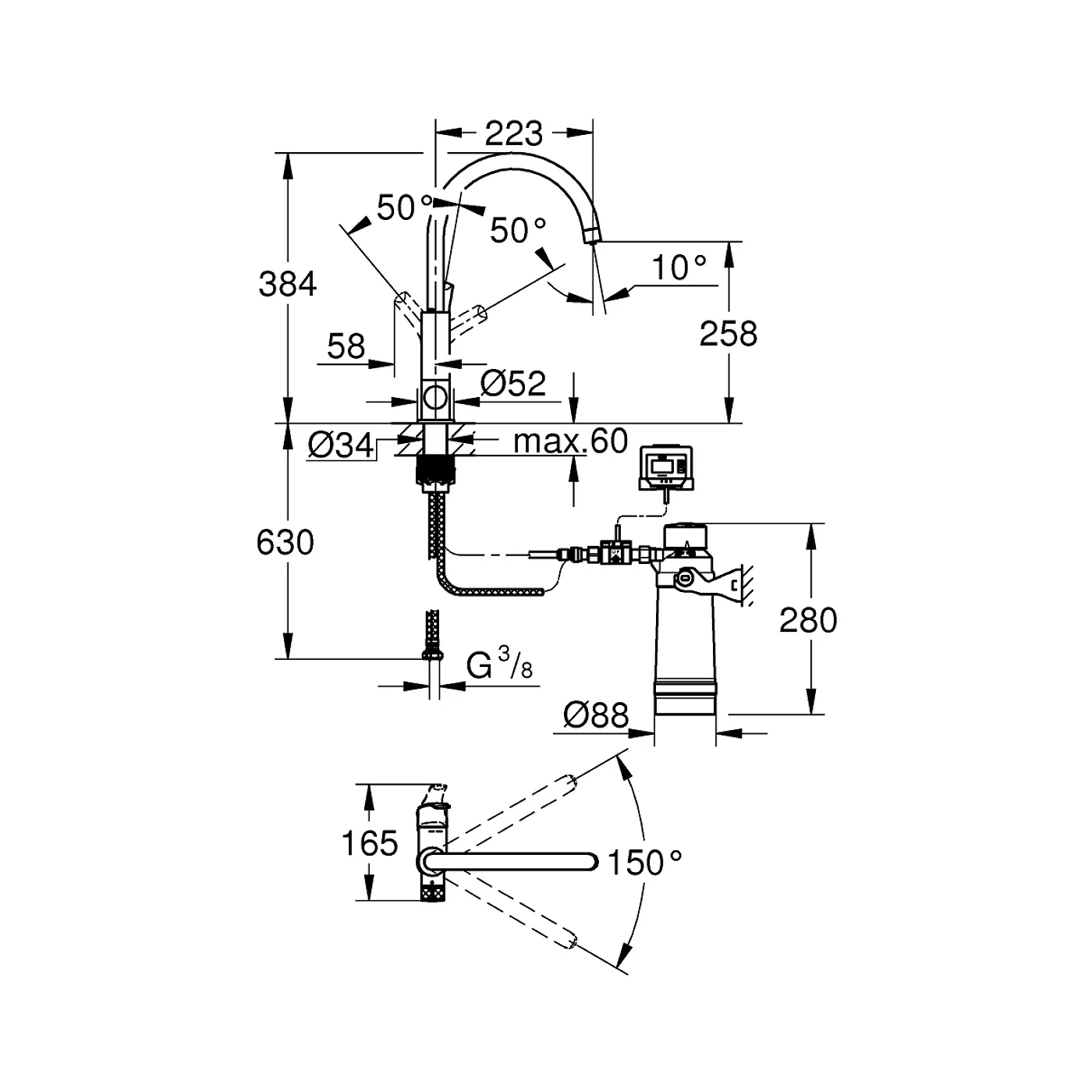 Grohe Blue Pure Eurosmart Starterset slavina za sudoperu sa filterom 30499000