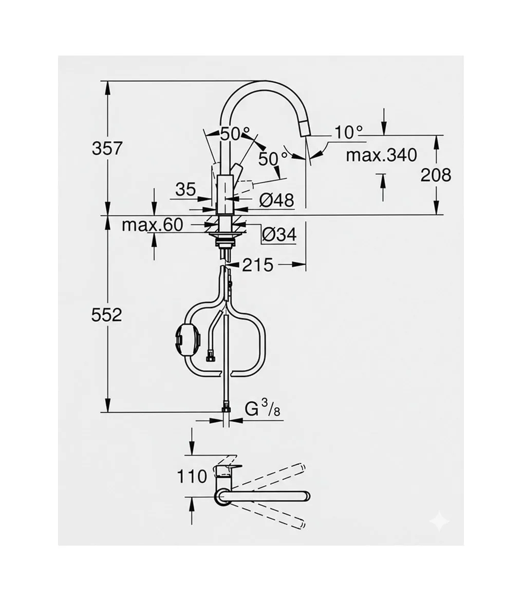 Grohe Bauedge slavina za sudoperu sa izvlačnim tušem 30536000
