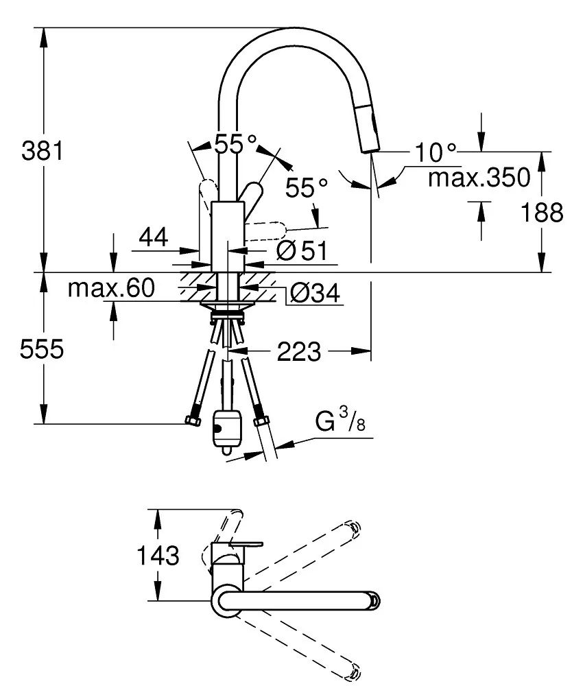 Grohe Eurostyle Cosmopolitan slavina za sudoperu 31482003