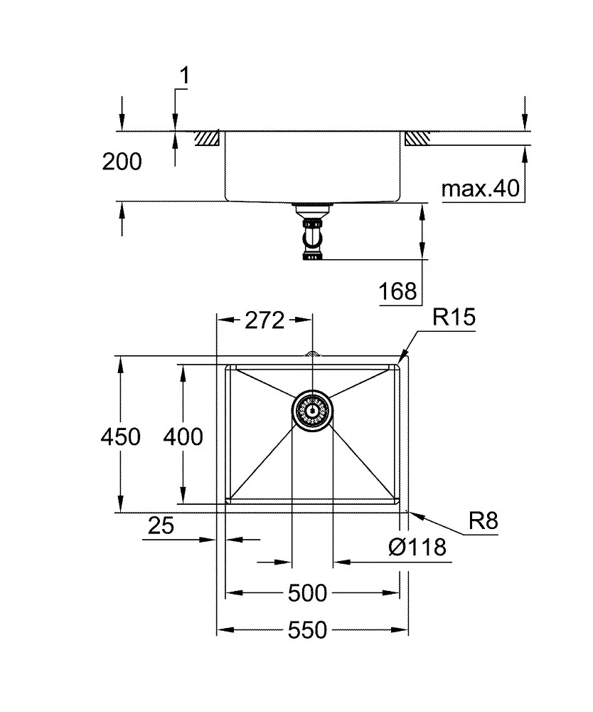 Grohe K700U Sudopera Od Nerđajućeg Čelika 31574SD1