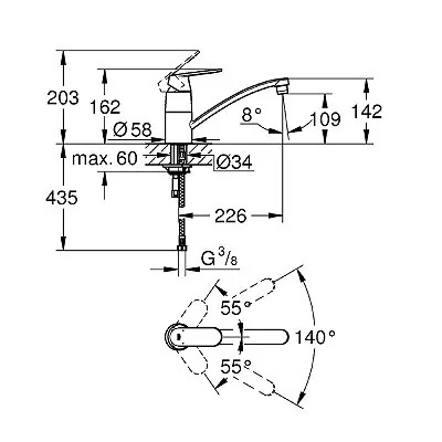 Grohe Eurosmart Cosmopolitan slavina za sudoperu 32842000