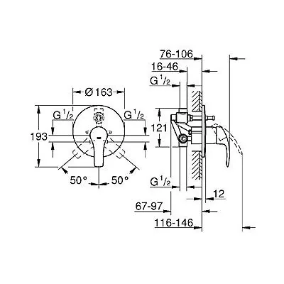Grohe Eurosmart 2015 Mešač Sa Prebacivačem Sa Ugradnim Telom 33305002