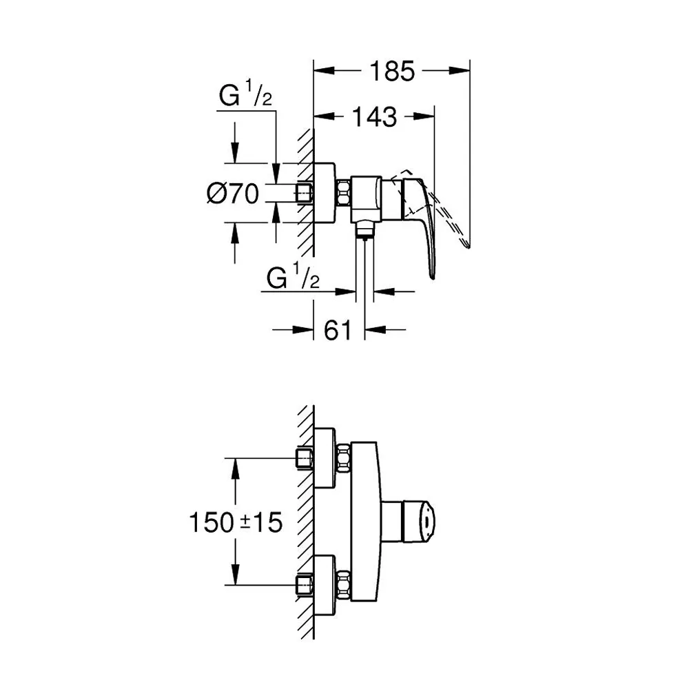 Grohe Eurosmart 2015 Za Tuš Kadu 33555002