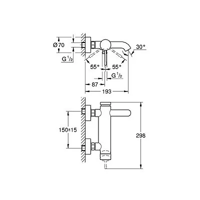 Grohe Essence Za Kadu Hard Graphite 33624A01