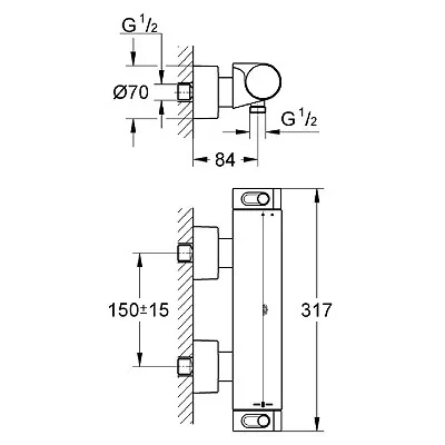 Grohe Grohtherm 2000 Termostatska Slavina Za Tuš 1/2" 34169001