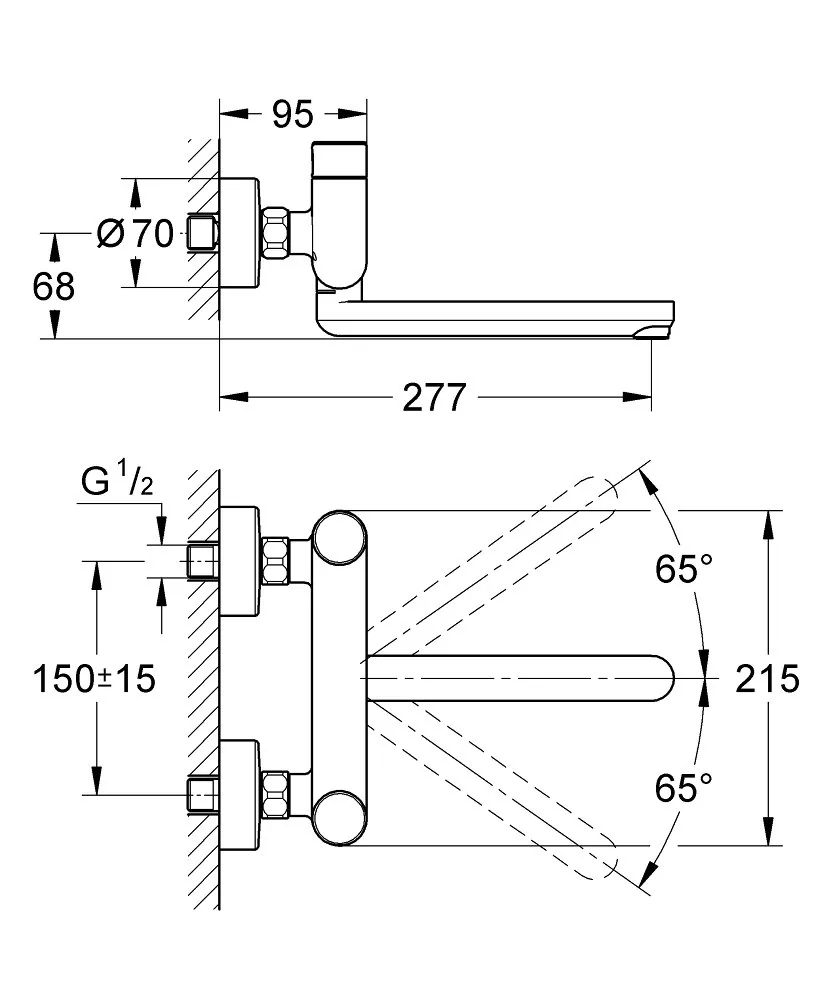 Grohe Push Slavina Zidna 36319000