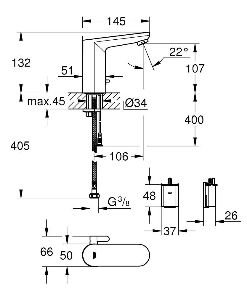 Grohe Eurosmart Cosmopolitan E Senzorska Za Umivaonik 6V 36327002