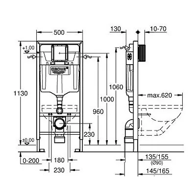 Grohe Rapid SL ugradni vodokotlić h- 1,13 m 38536001