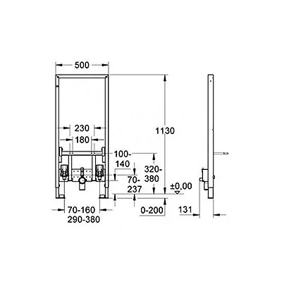 Grohe Rapid SL ugradna konzola za bide 1,13 m