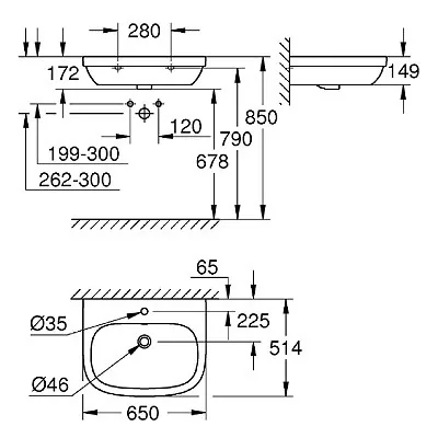 Grohe Euro Ceramic lavabo konzolni 65 39323000