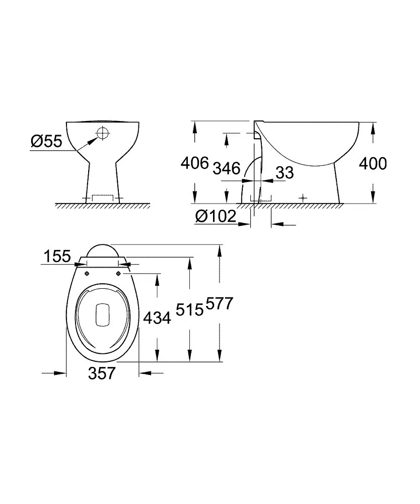 Grohe Bau Ceramic WC šolja podna 39431000