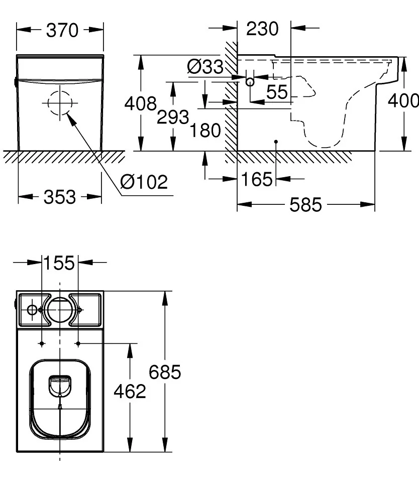 Grohe Cube Ceramic WC šolja rimless 3948400h