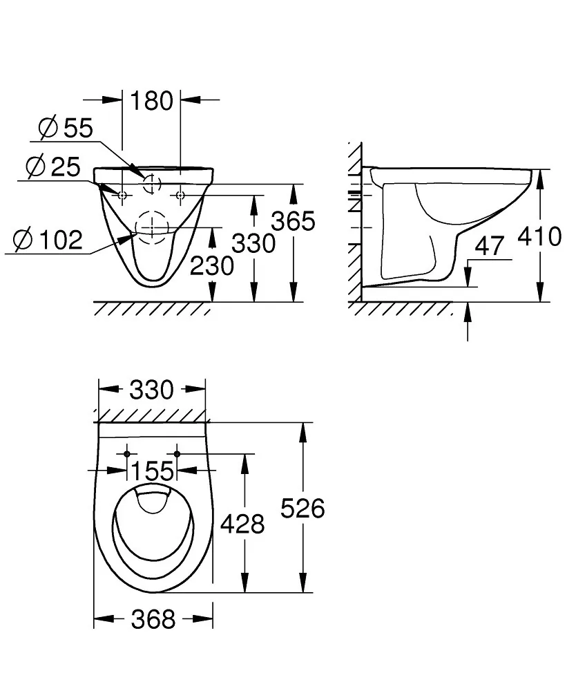 Grohe Bau Ceramic konzolna WC šolja 39491000