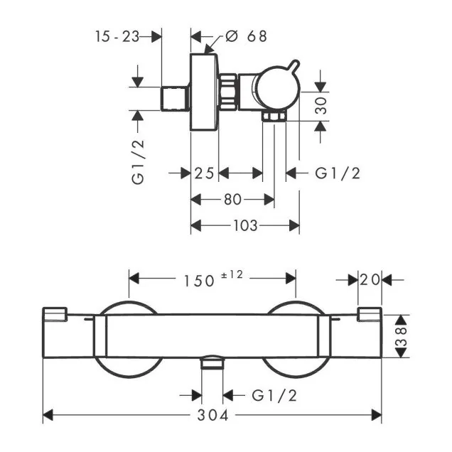 Hansgrohe Ecostat comfort termostatska slavina za tuš kadu 13116000